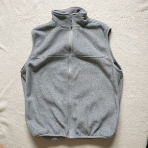 LL Bean Vest Kids Unisex XL 18-20 Gray Full Zip Sleeveless Pocket Fleece Outdoor
